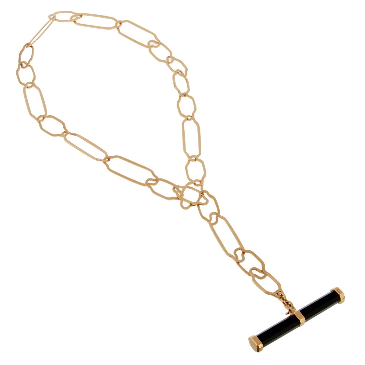 Pothtmellato Rose Gold 12 Carat Jet Chain Link Necklace