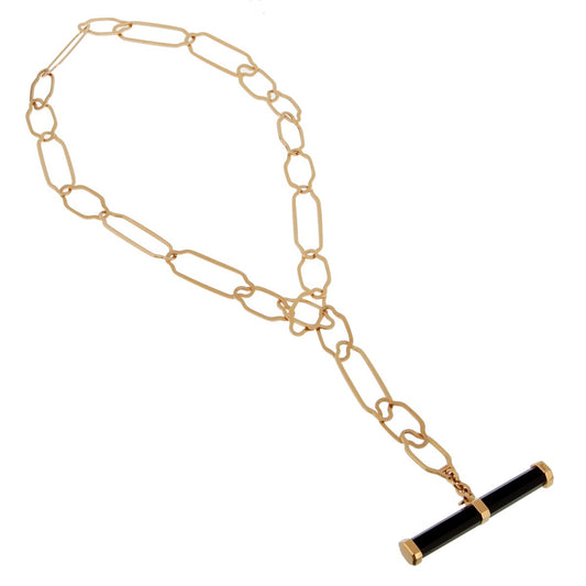 Pothtmellato Rose Gold 12 Carat Jet Chain Link Necklace