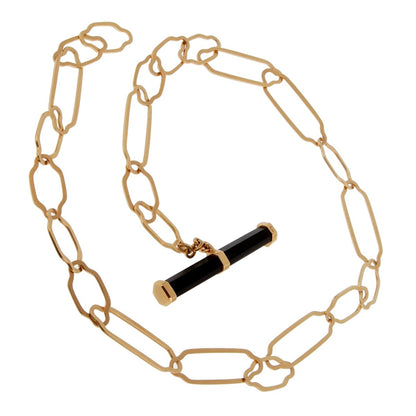 Pothtmellato Rose Gold 12 Carat Jet Chain Link Necklace