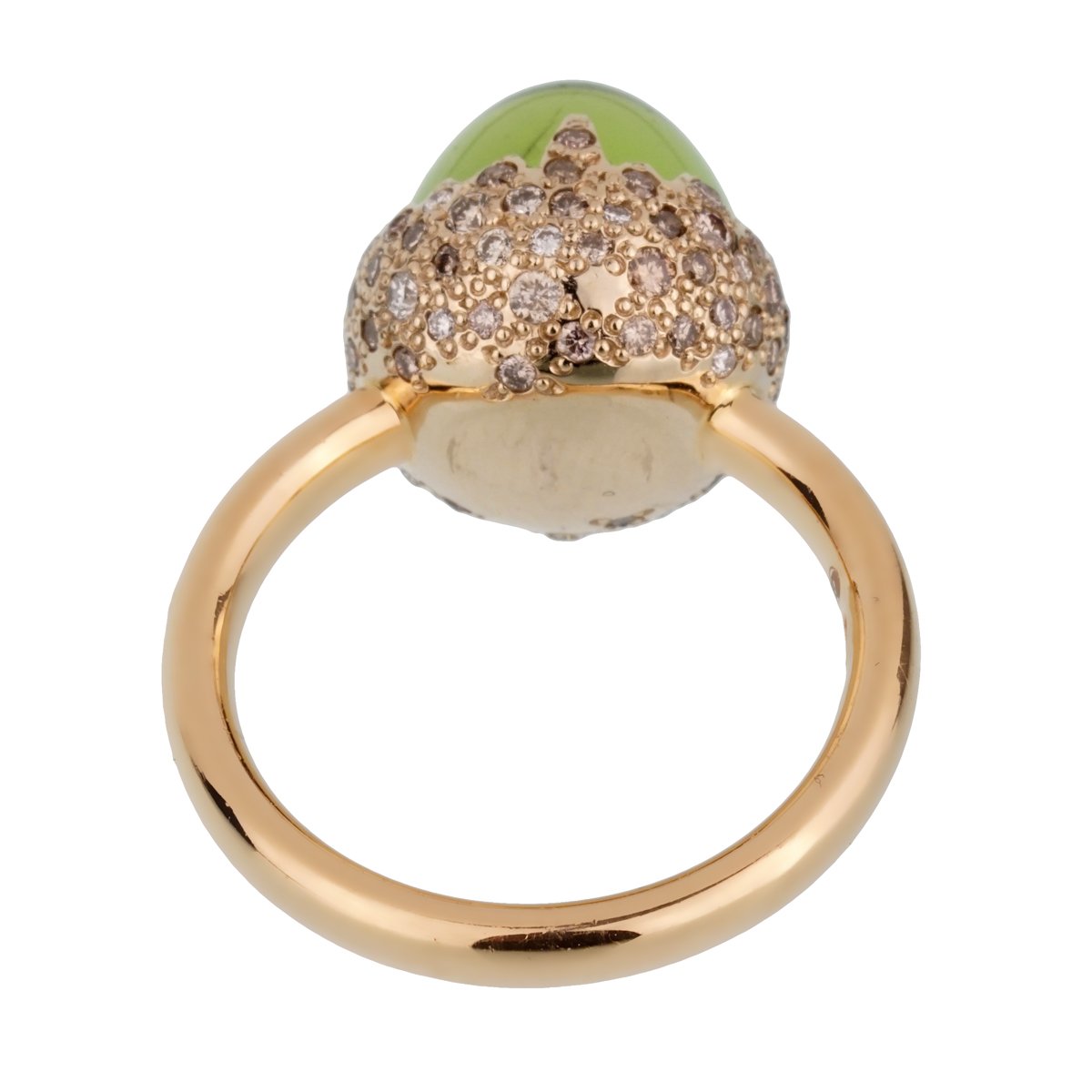 Pothtmellato Rose Gold 8 Carat Peridot Diamond Cocktail Ring Sz 6 1/2