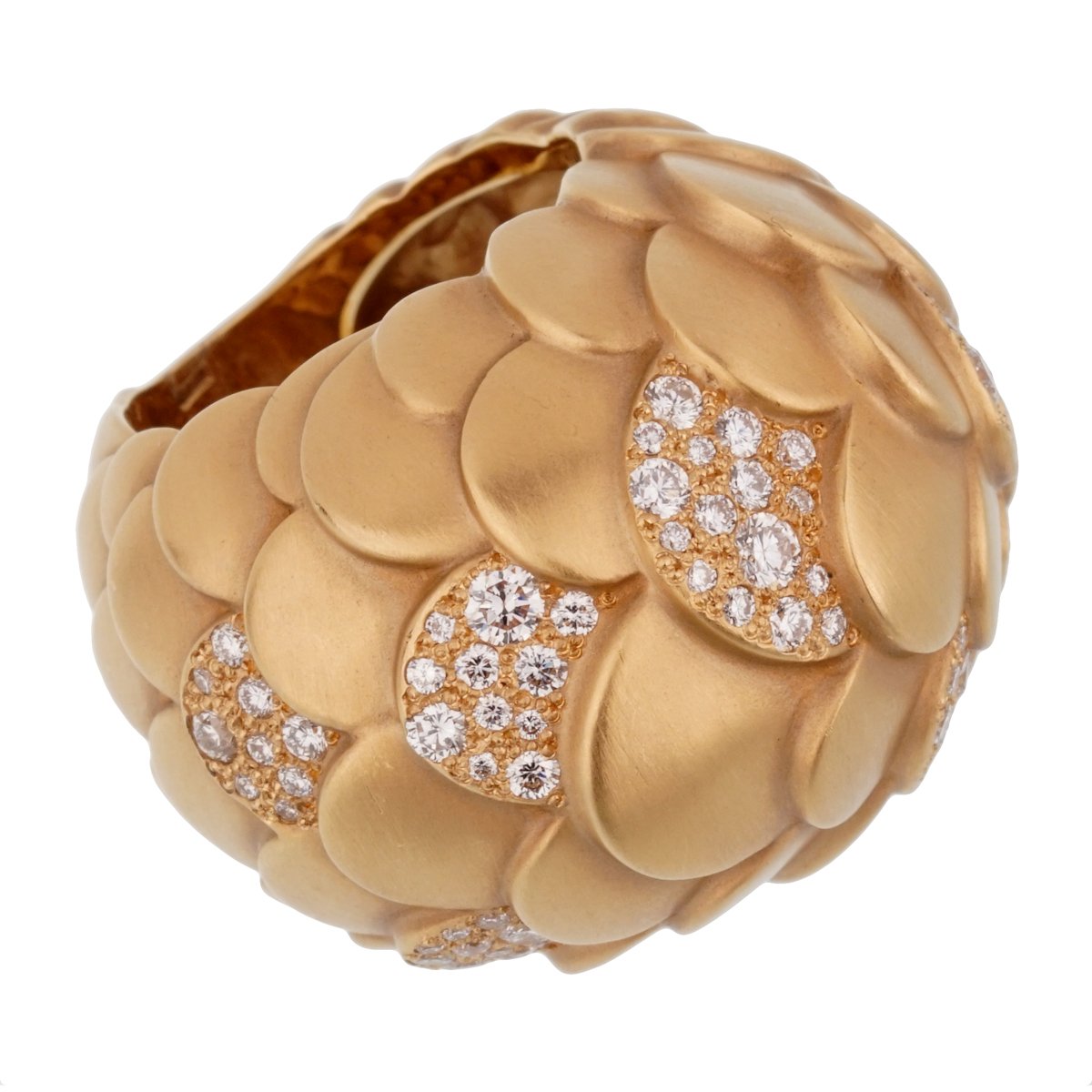 Pothtmellato Rose Gold Diamond Cocktail Ring Sz 5.5