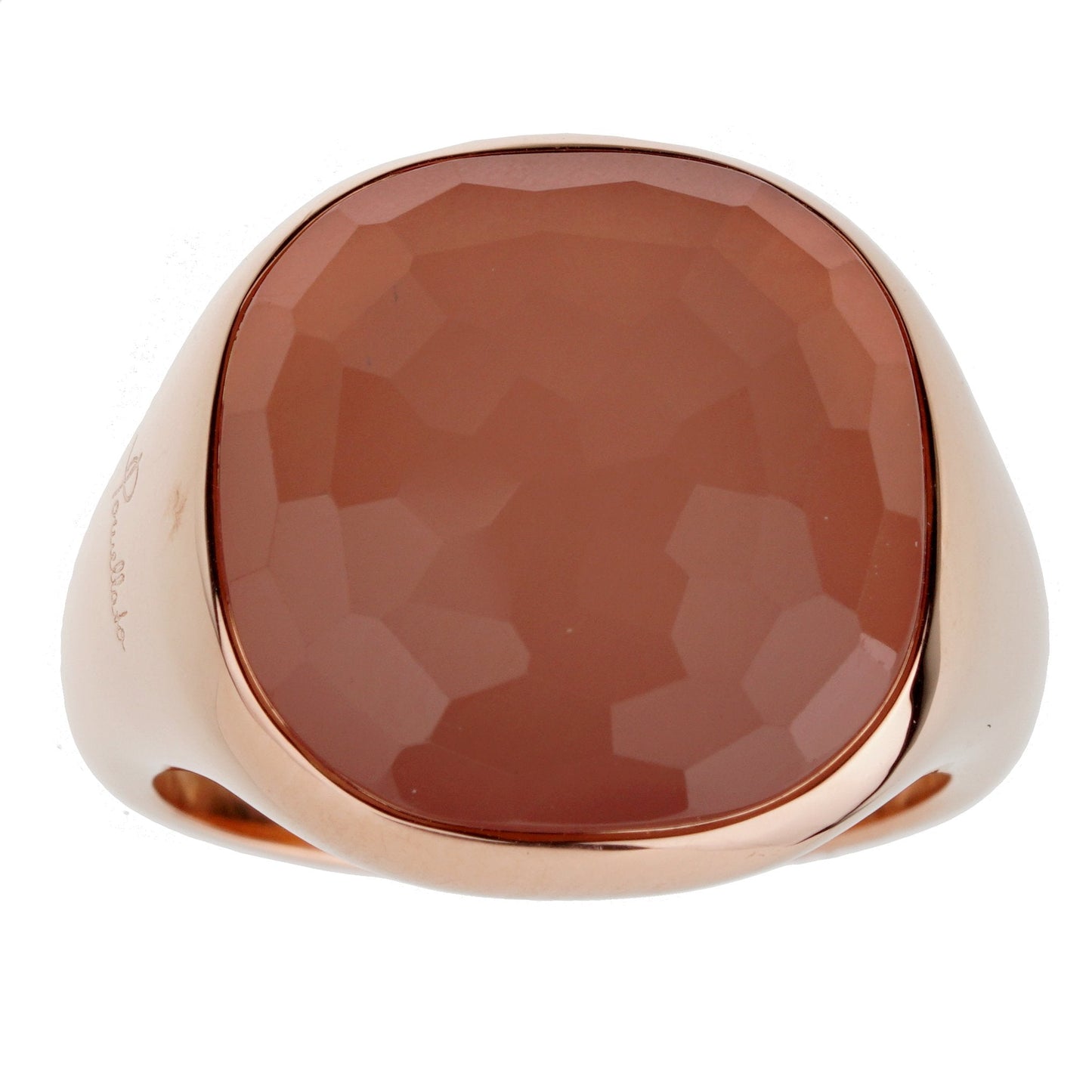 Pothtmellato 18k Rose Gold Pink Quartz Cocktail Ring Sz 9