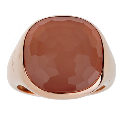 Pothtmellato 18k Rose Gold Pink Quartz Cocktail Ring Sz 9