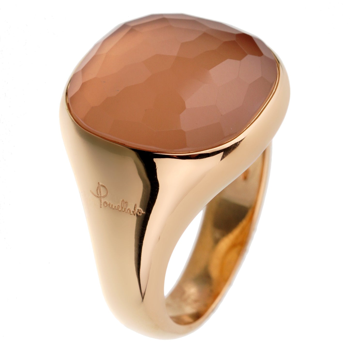 Pothtmellato 18k Rose Gold Pink Quartz Cocktail Ring Sz 9