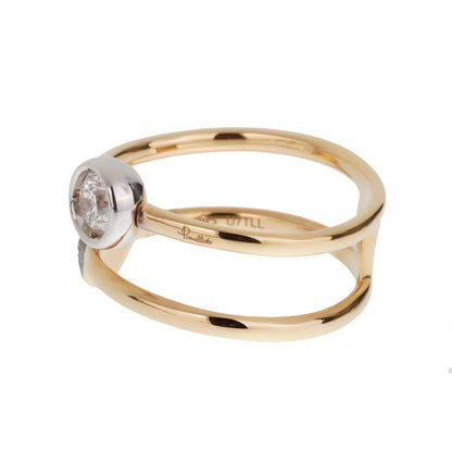 Pothtmellato Sabbia 18k Rose Gold Brown & White Diamond Cocktail Ring Sz 5