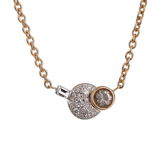 Pothtmellato Sabbia Diamond 18k Rose Gold Pendant Necklace