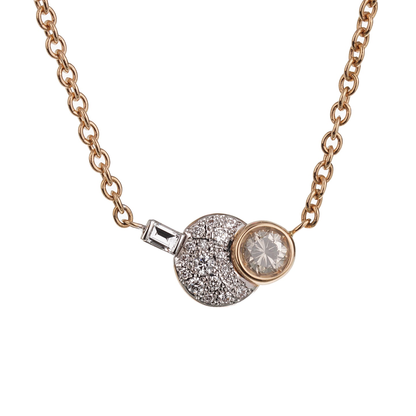 Pothtmellato Sabbia Diamond 18k Rose Gold Pendant Necklace
