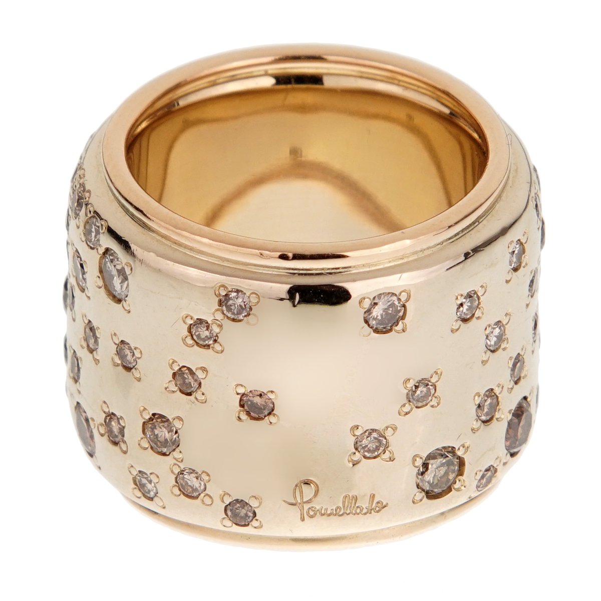 Pothtmellato Sabbia Diamond Band Gold Ring