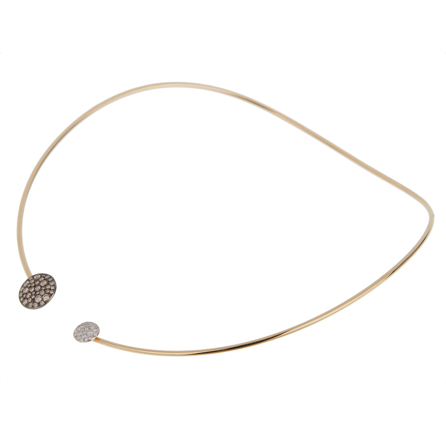 Pothtmellato Sabbia Choker Brown & White 18k Rose Gold Necklace