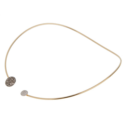 Pothtmellato Sabbia Choker Brown & White 18k Rose Gold Necklace