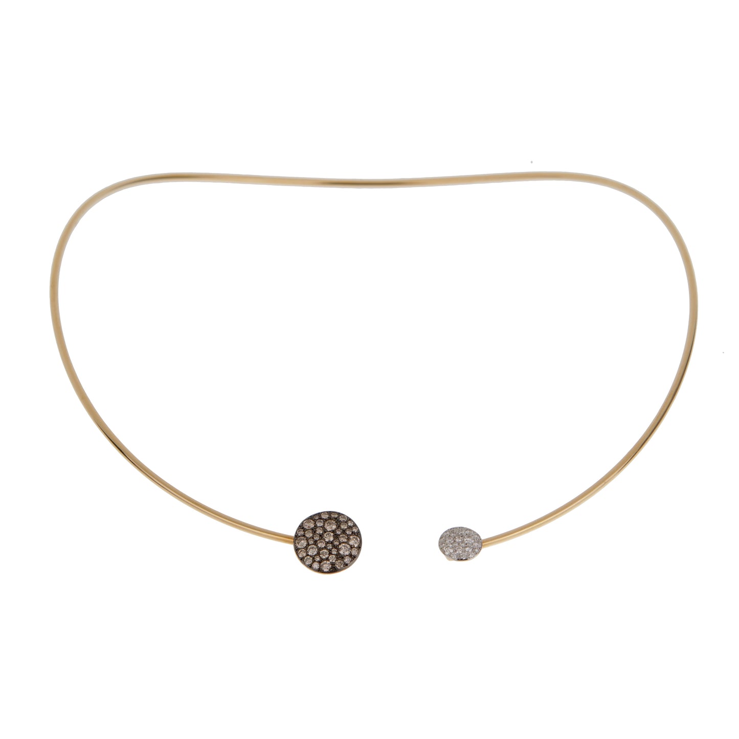 Pothtmellato Sabbia Choker Brown & White 18k Rose Gold Necklace