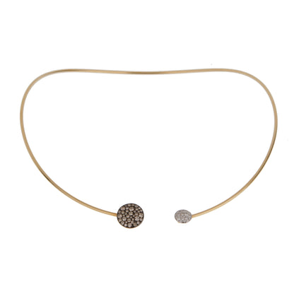 Pothtmellato Sabbia Choker Brown & White 18k Rose Gold Necklace