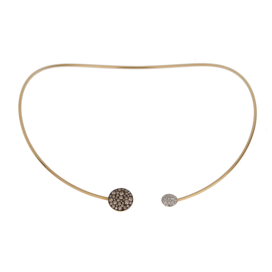 Pothtmellato Sabbia Choker Brown & White 18k Rose Gold Necklace