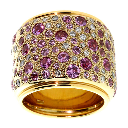Pothtmellato Sabbia Diamond Pink Sapphire Gold Ring