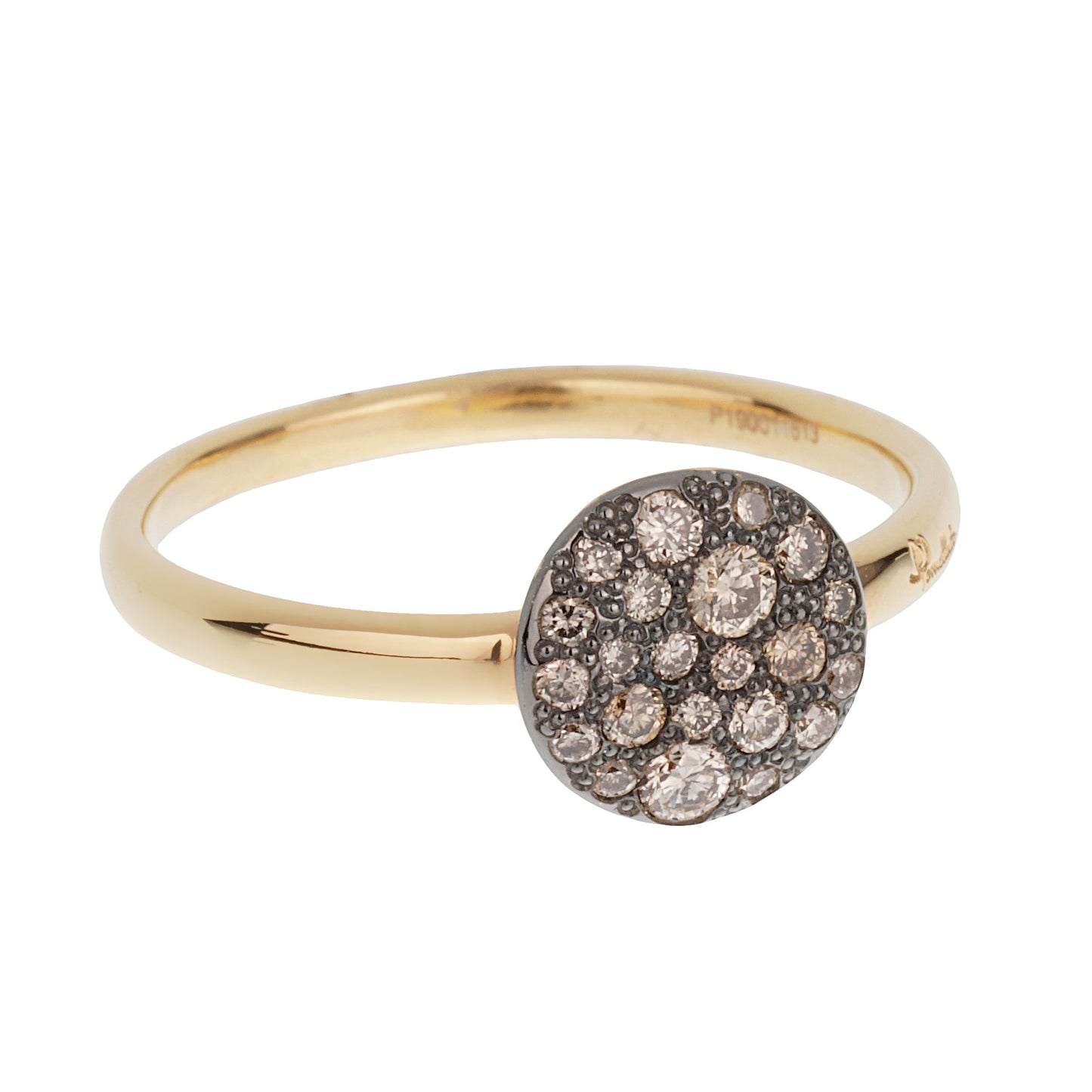 Pothtmellato Sabbia Brown Pave Diamond 18k Rose Gold Ring Sz 6 1/4