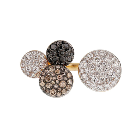 Pothtmellato Sabbia Fancy Diamond 18k Rose Gold Cocktail Ring Sz 6