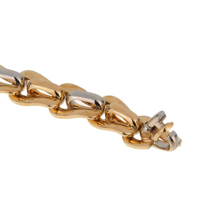 Pothtmellato 18k Yellow & White Gold Ladies Chain Link Bracelet