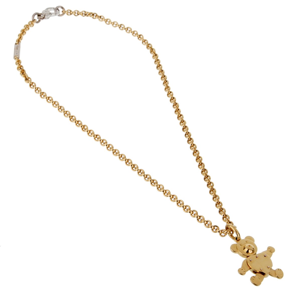 Pothtmellato Teddy Bear Charm Yellow Gold Necklace