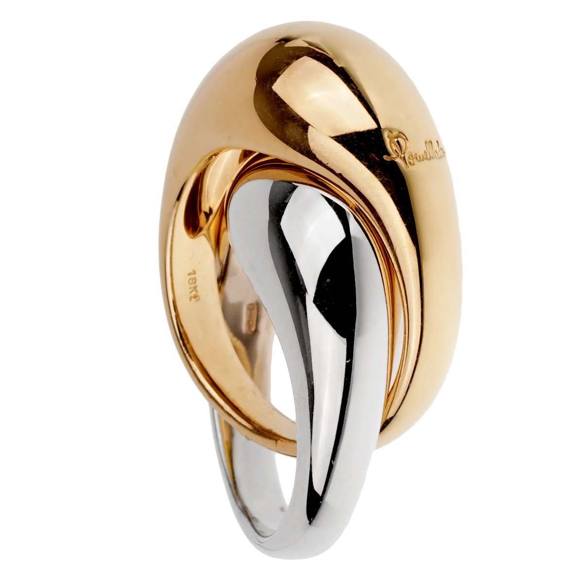 Pothtmellato Two Tone Gold Cocktail Ring Size 6 1/2