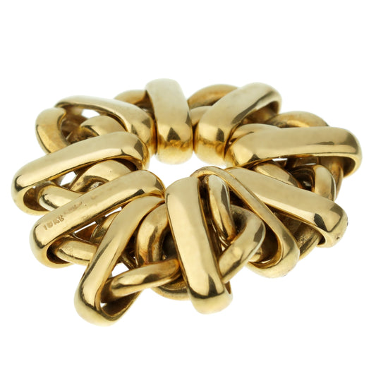 Pothtmellato Vintage Chain Link Yellow Gold Ring