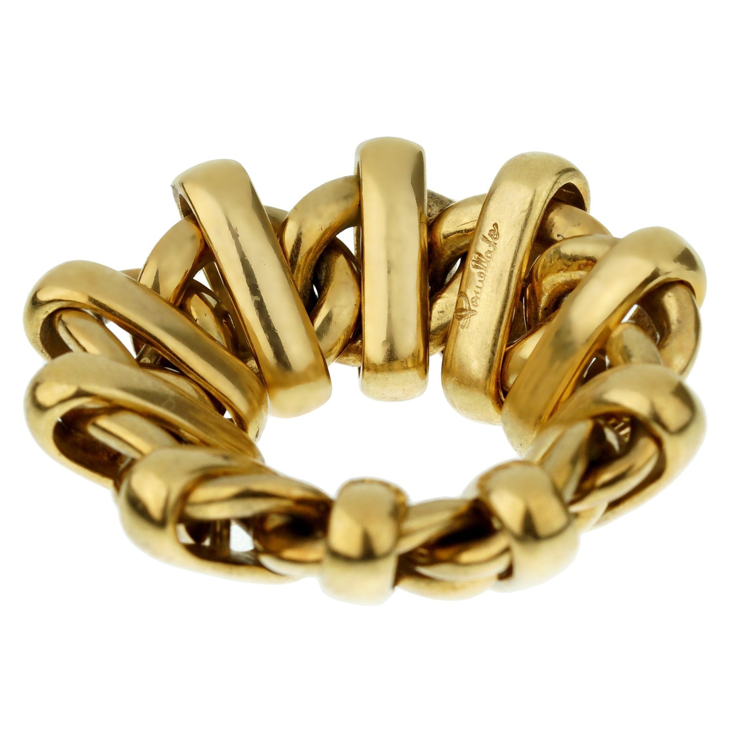 Pothtmellato Vintage Chain Link Yellow Gold Ring