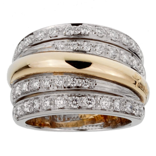 Pothtmellato Vintage Diamond Cocktail Gold Ring