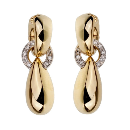 Pothtmellato Vintage Diamond Yellow Gold Drop Earrings