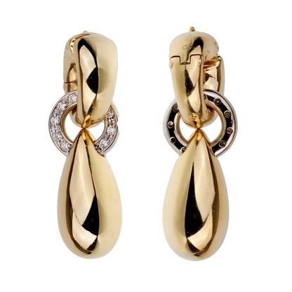 Pothtmellato Vintage Diamond Yellow Gold Drop Earrings
