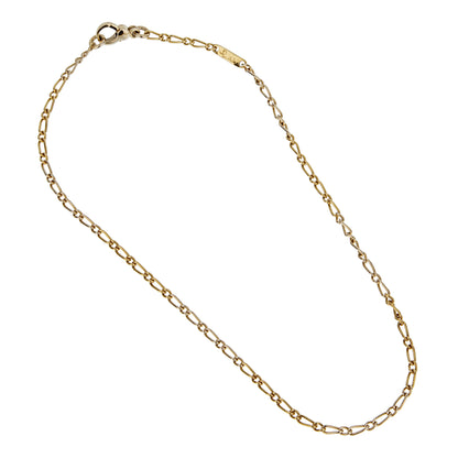 Pothtmellato Vintage 18k Figaro Yellow Gold Chain Necklace