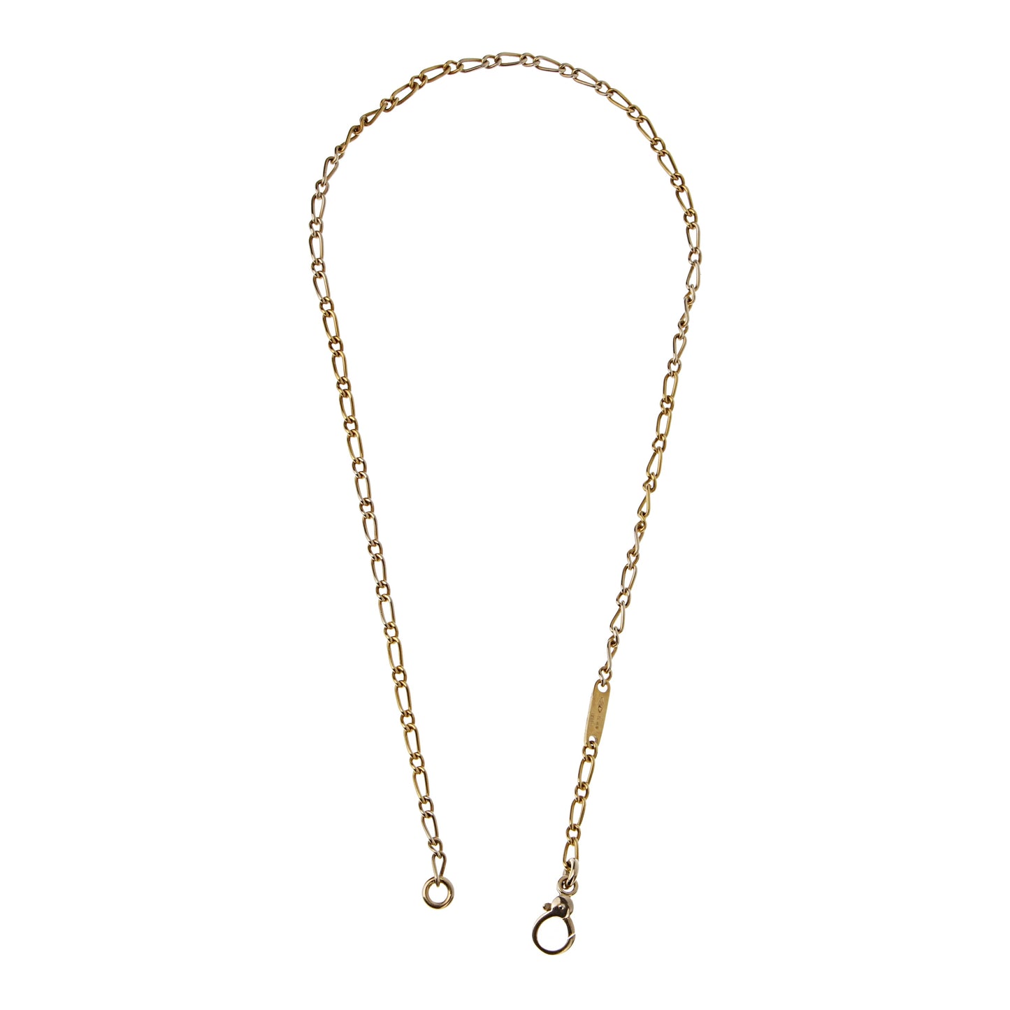 Pothtmellato Vintage 18k Figaro Yellow Gold Chain Necklace