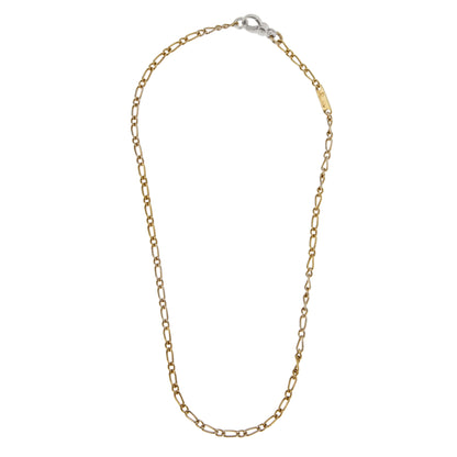 Pothtmellato Vintage 18k Figaro Yellow Gold Chain Necklace