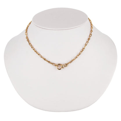 Pothtmellato Vintage Yellow Gold Chain Link Necklace