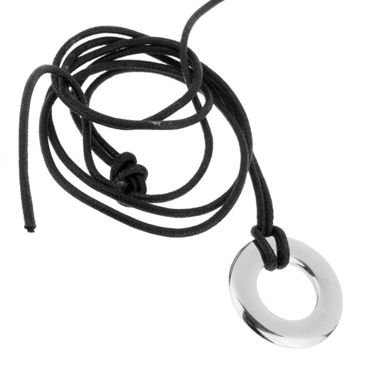 Pothtmellato 18k White Gold Pendant Leather Necklace