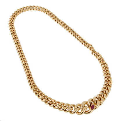 Pothtmellato Yellow Gold Ruby Chain Necklace