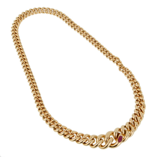Pothtmellato Yellow Gold Ruby Chain Necklace