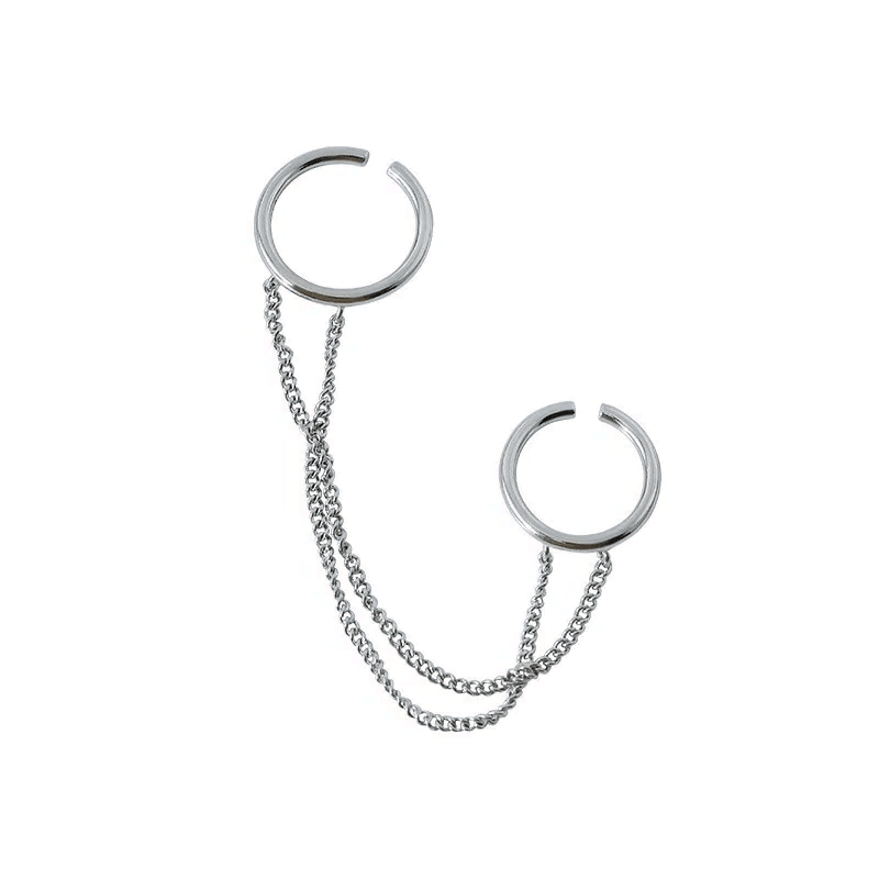 Double Chain Women's Ring 925 Sterling Silver Party Jewelry