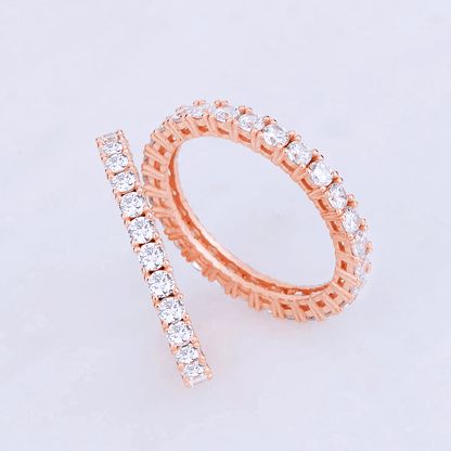 Eternity Zircon Ring Sterling Silver and Round Crystals