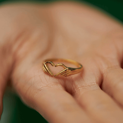 Hand Heart Gesture Ring 925K Silver Creative Jewelry