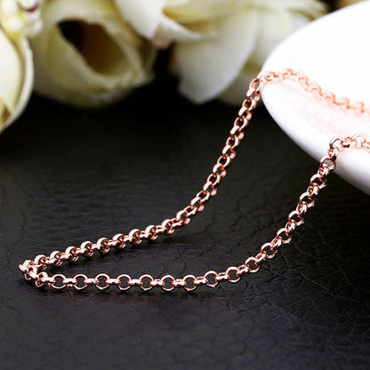 Rolo Chain Women's Necklace Rose Gold Vermeil Jewelry