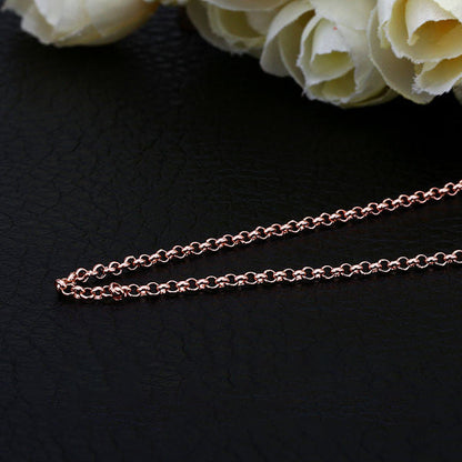 Rolo Chain Women's Necklace Rose Gold Vermeil Jewelry