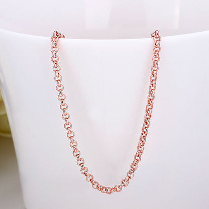 Rolo Chain Women's Necklace Rose Gold Vermeil Jewelry