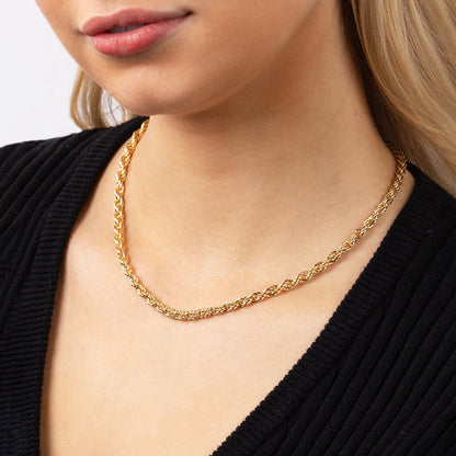 Twisted Rope Chain Thick Spiral Necklace Gold Vintage Choker