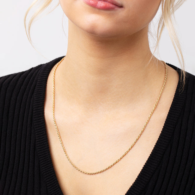 Twisted Rope Chain Thick Spiral Necklace Gold Vintage Choker