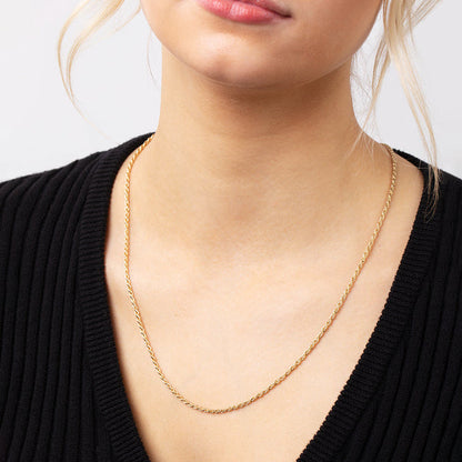 Twisted Rope Chain Thick Spiral Necklace Gold Vintage Choker