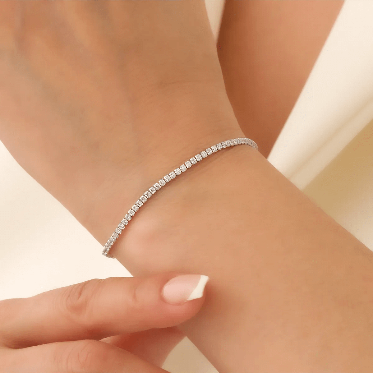 Round Zirconia Classic 925 Silver Tennis Bracelet