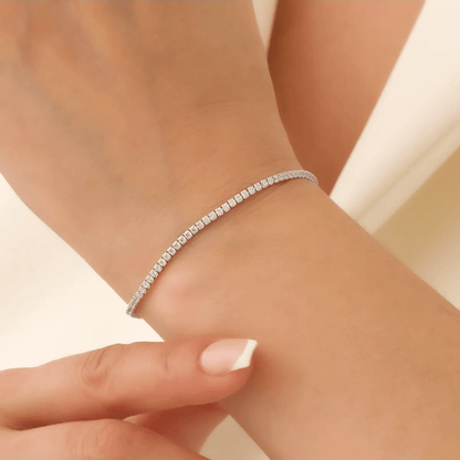 Round Zirconia Classic 925 Silver Tennis Bracelet