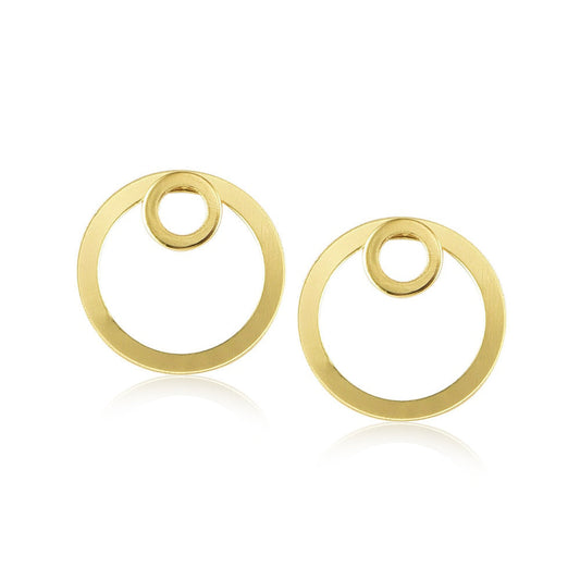 Circle Earrings Sterling Silver Simple Design Female Studs