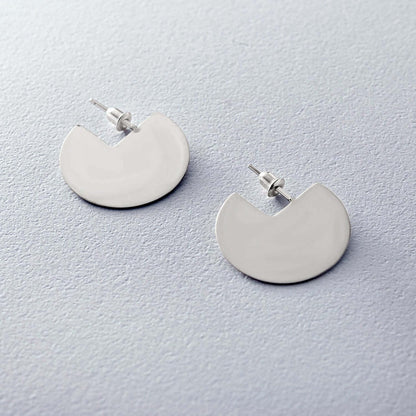 Large Flat Disc Studs 26mm Sterling Silver Statement Earrings