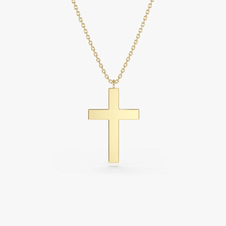Elegant Cross Necklace 14k Gold Simple Jewelry