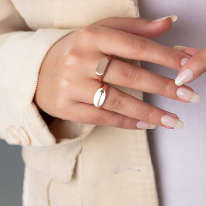 Arrow Signet Ring 925 Silver Adjustable Band